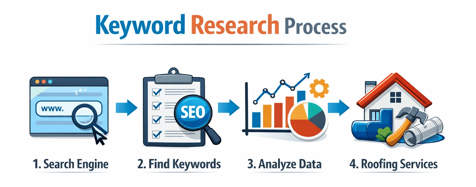 Roofing SEO Keywords: 50 Keywords That Generate Roofing Leads 7 keyword research process e1773330449811